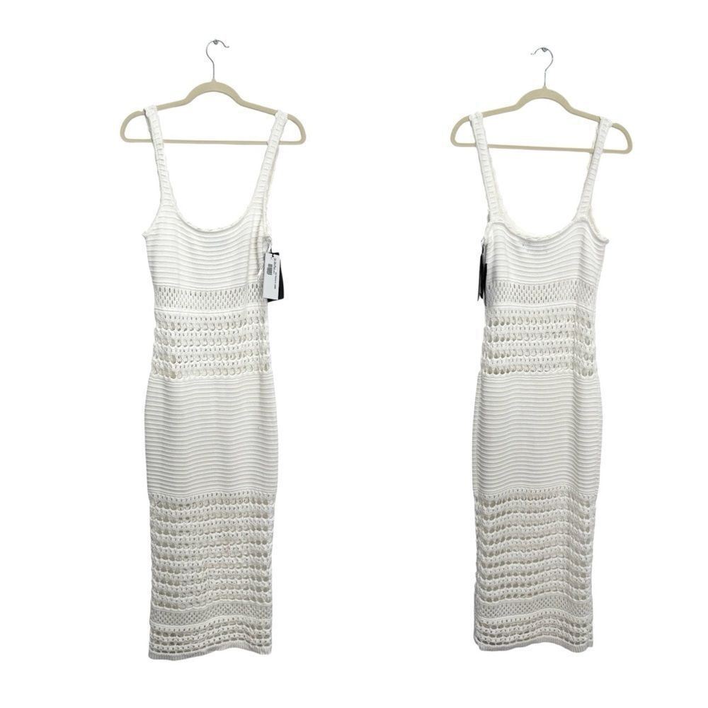 NWT RETROFÊTE AVRIL KNIT CROCHET DRESS in white - Picture 13 of 13